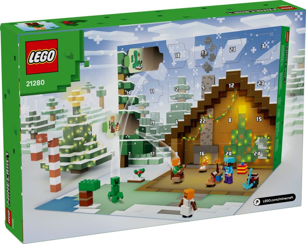 LEGO Minecraft 21280 Advent Calendar 2025 box back 1024x816