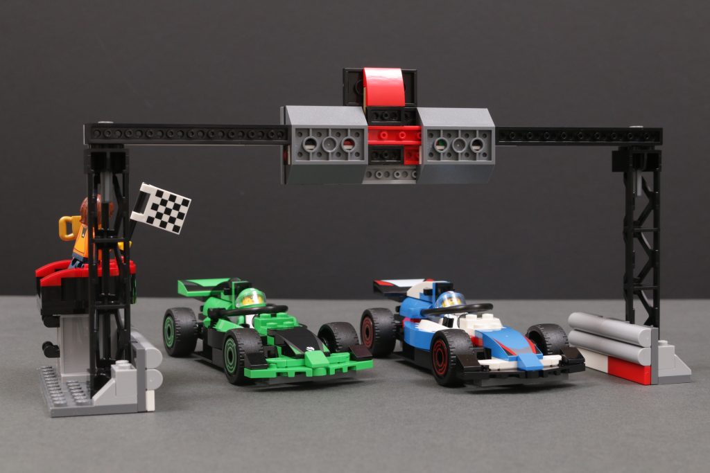 LEGO City 60474 F1 Grid with VCARB Sauber Race Cars review 2 1024x683