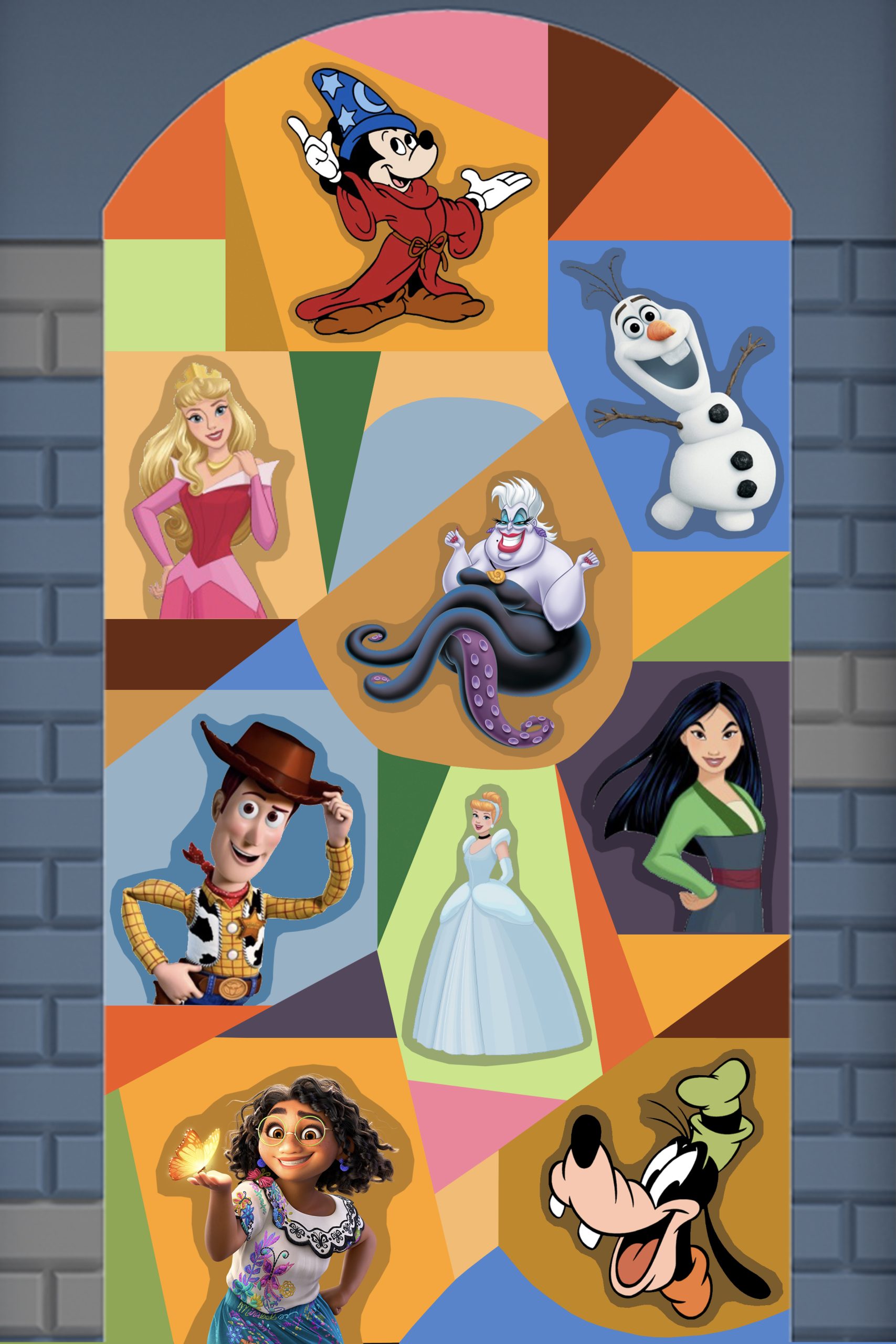 Building 100 Years of Wonder with the LEGO Group Disney Kristin Texeira Stained Glass Memories Mural scaled